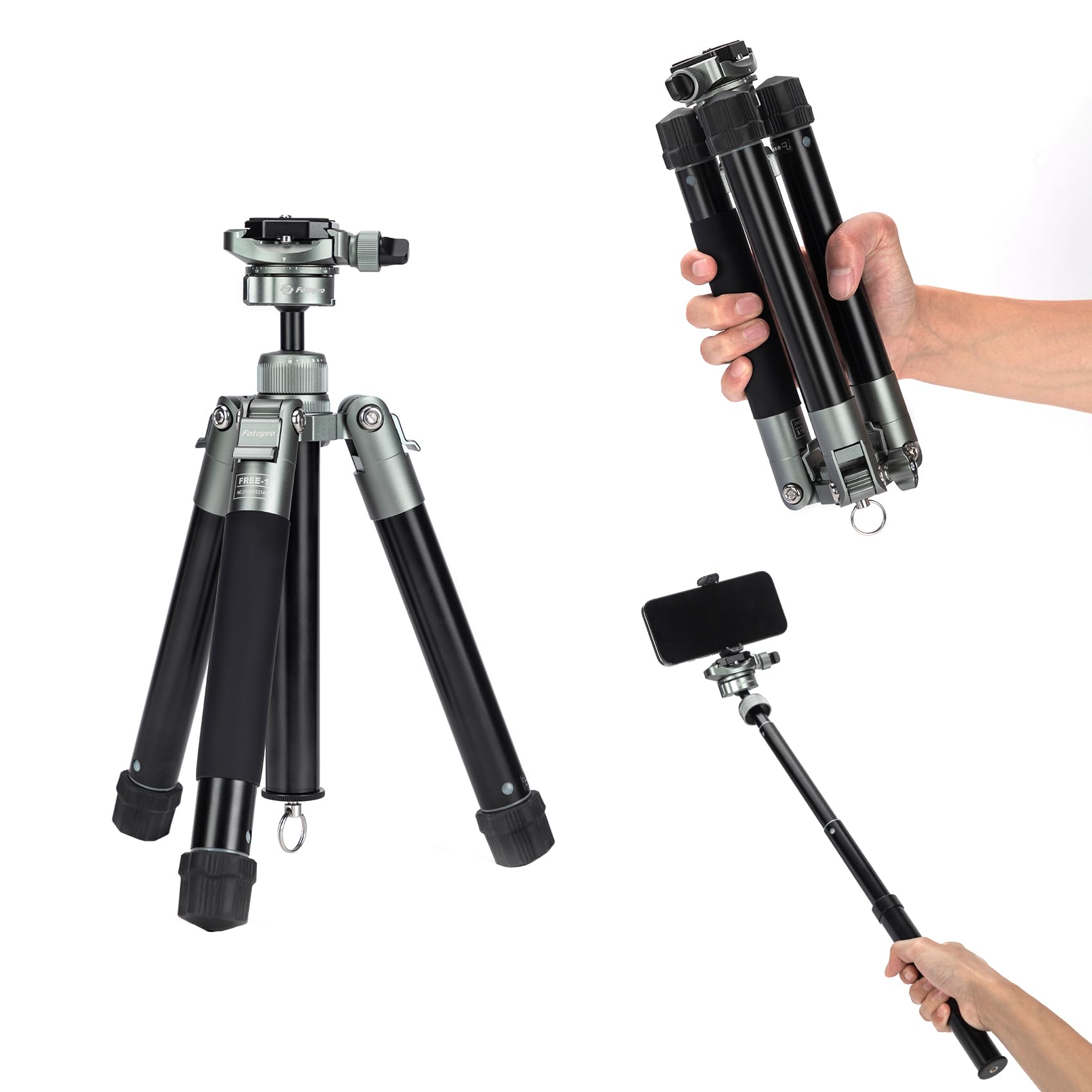 Amazon | Fotopro 152CMミニ三脚軽量コンパクトトラベル三脚360度